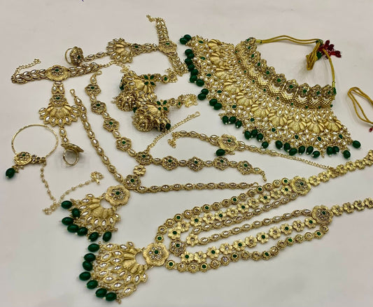 Indian kundan kit set. Green Pearl Red Color Available