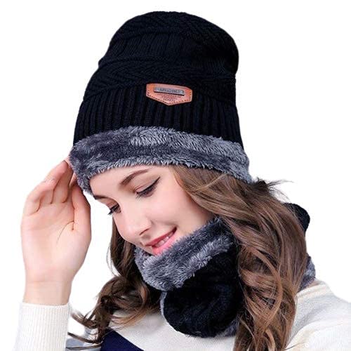 Head & Neck Cap Beanies Combo – Woolen Winter Beanie Cap With Neck Warmer Muffler For Men And Women